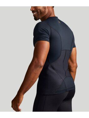 NWT Tommie Copper Mens Lower Back Support Shirt Black Short Sleeve XL $80 [jb]